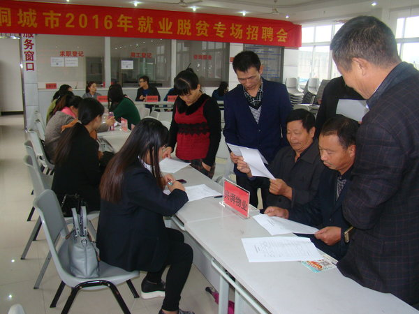 安徽省桐城市举办就业脱贫专场招聘会
