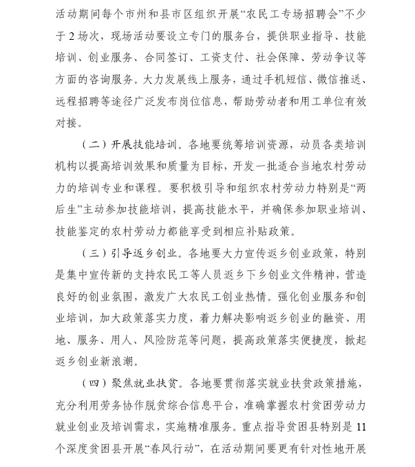 湖南省人力资源和社会保障厅 湖南省扶贫开发办公室 湖南省总工会 湖南省妇女联合会关于开展2018年春风行动的通知（湘人社函〔2018〕39号）