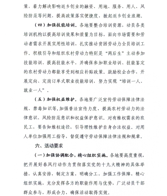 贵州省人力资源和社会保障厅 贵州省扶贫开发办公室 贵州省总工会 贵州省妇女联合会关于开展贵州省2018年春风行动的通知（黔人社厅函〔2018〕52号)