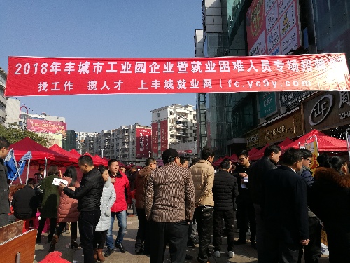 江西省丰城市举办2018年工业园企业暨就业困难人员专场招聘会