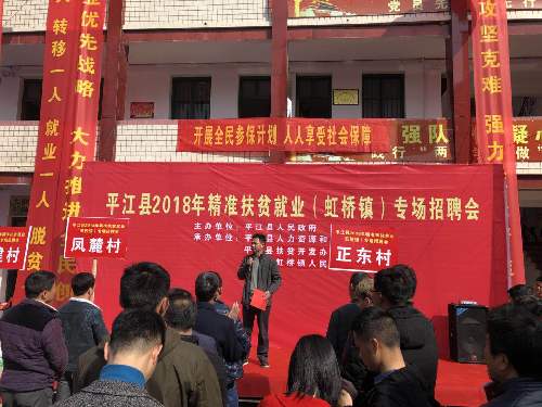 乡村居民家门口就能找到好“东家”——湖南省岳阳市平江县举办精准就业扶贫招聘会