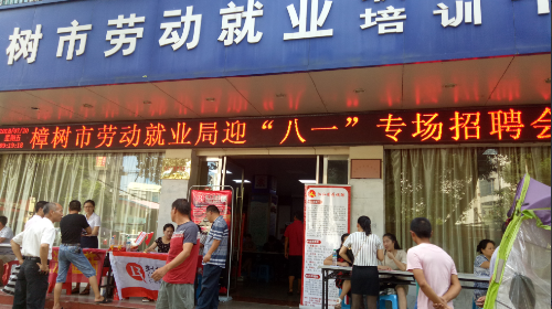 江西省樟树市举办迎“八·一 促就业”专场招聘会
