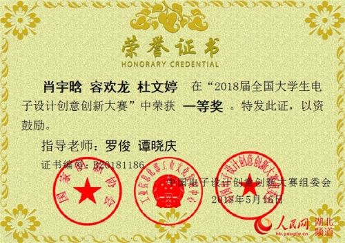 获奖证书