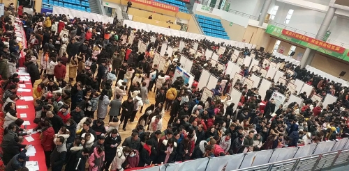 2月12日，南京市六合区春风行动招聘会分会场