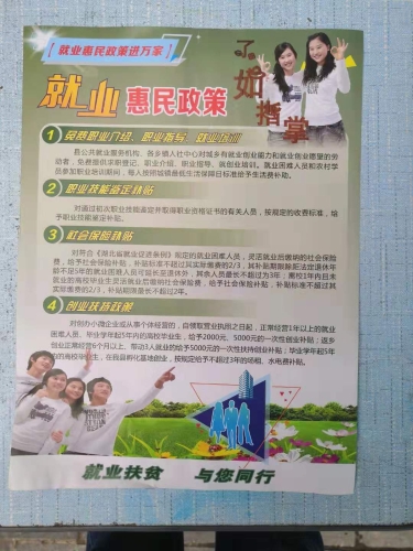 宜昌市就业政策进万家宣传海报